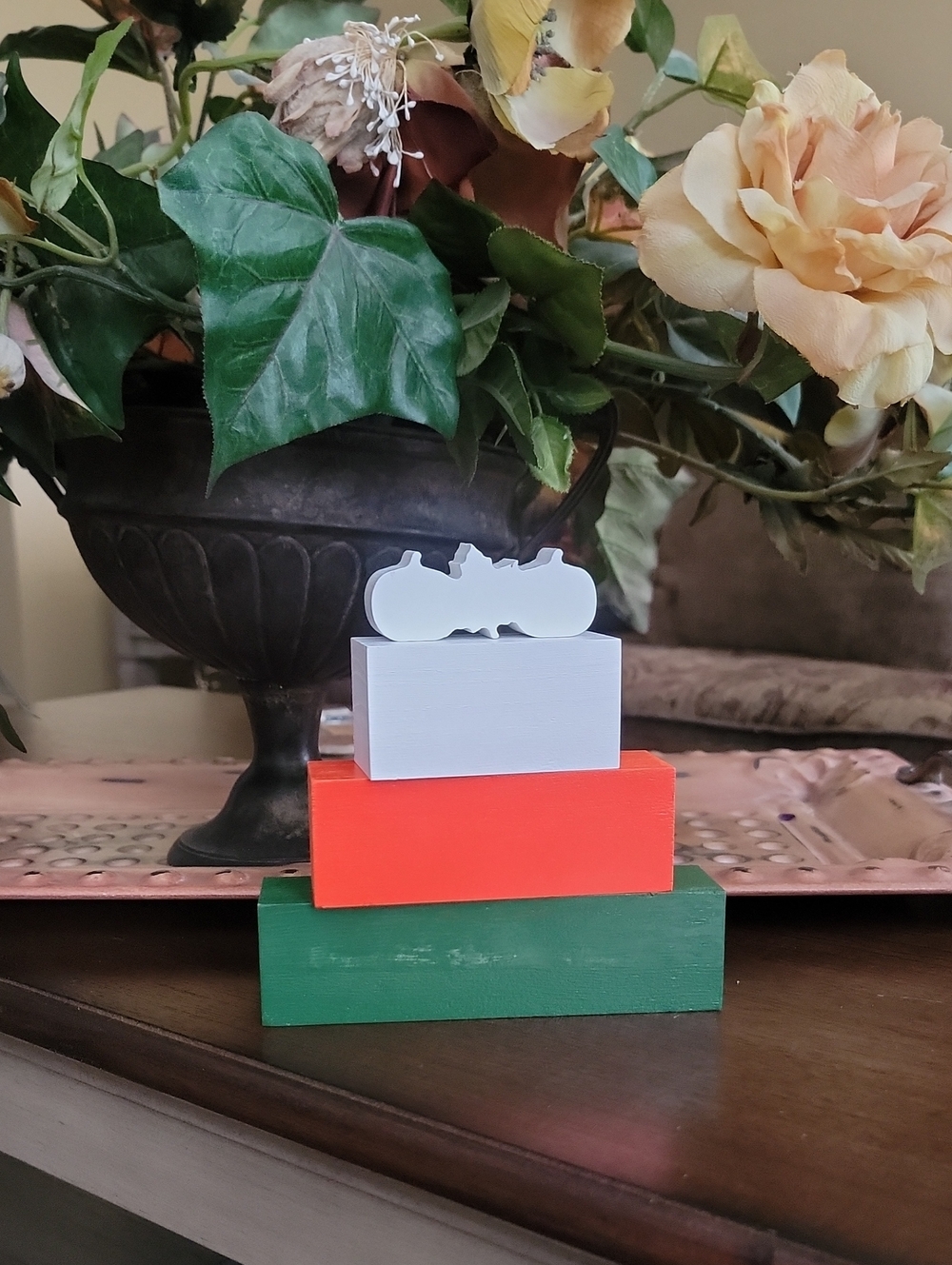Hello Fall Wooden Block Decor - Orange & Green - Picture 7 of 7